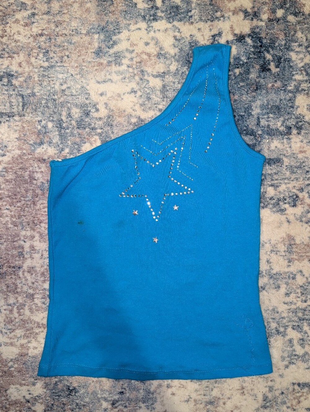 Y2K Off-Shoulder Bling Tank Top
